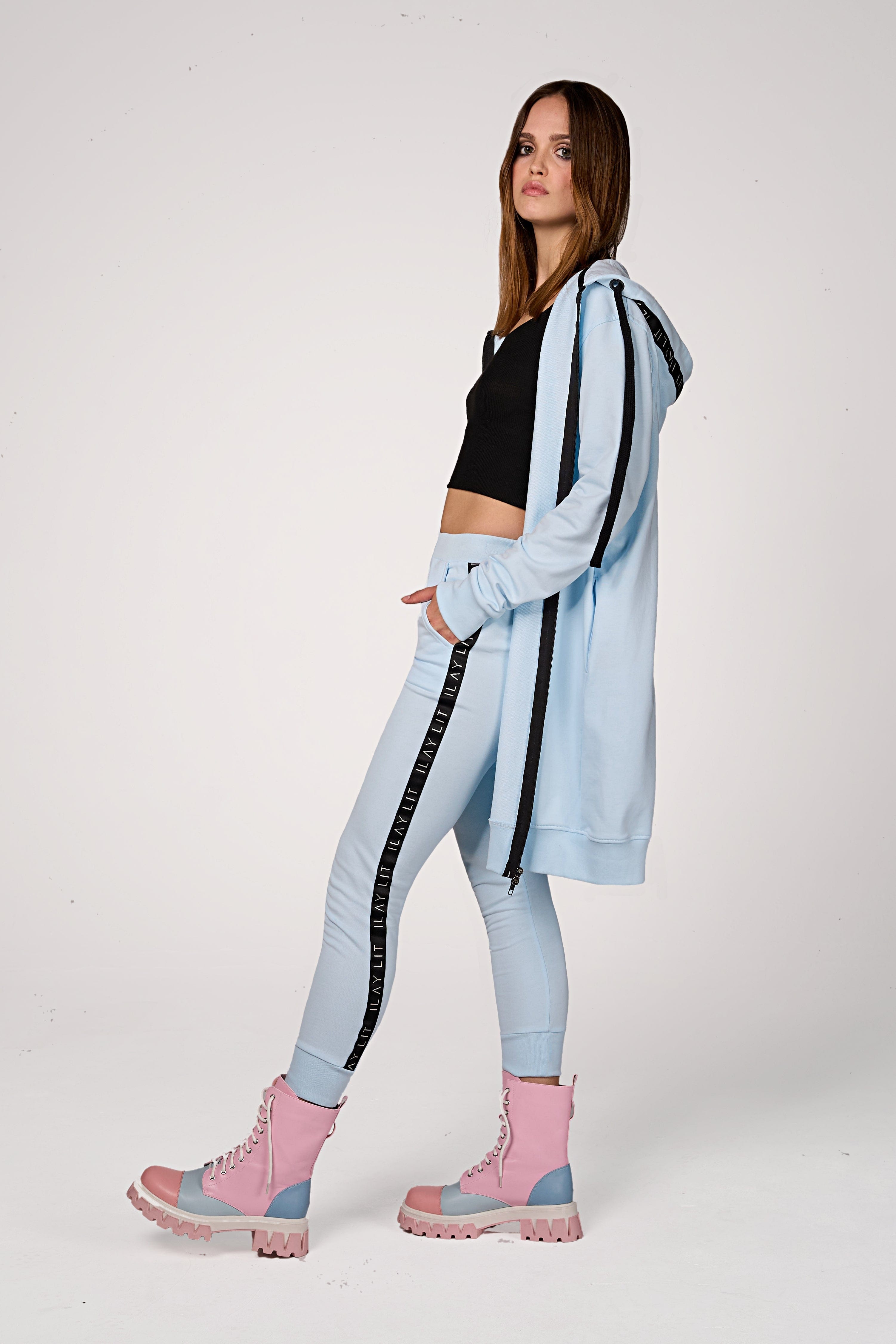 Hoodie Coat Midi Ice Blue Ilaylit
