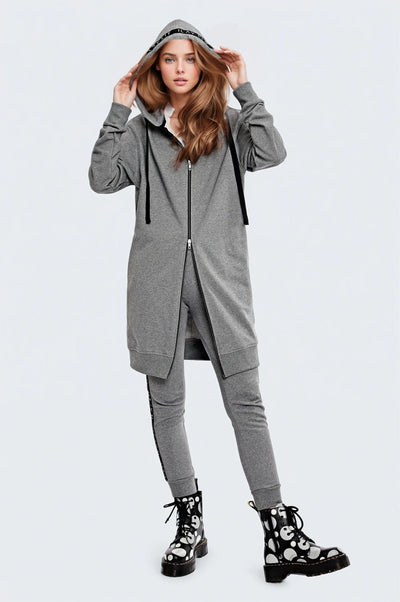 Hoodie Coat Midi Melange Ilaylit
