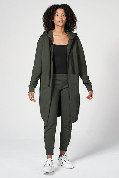 Hoodie Coat Midi Olive Ilaylit