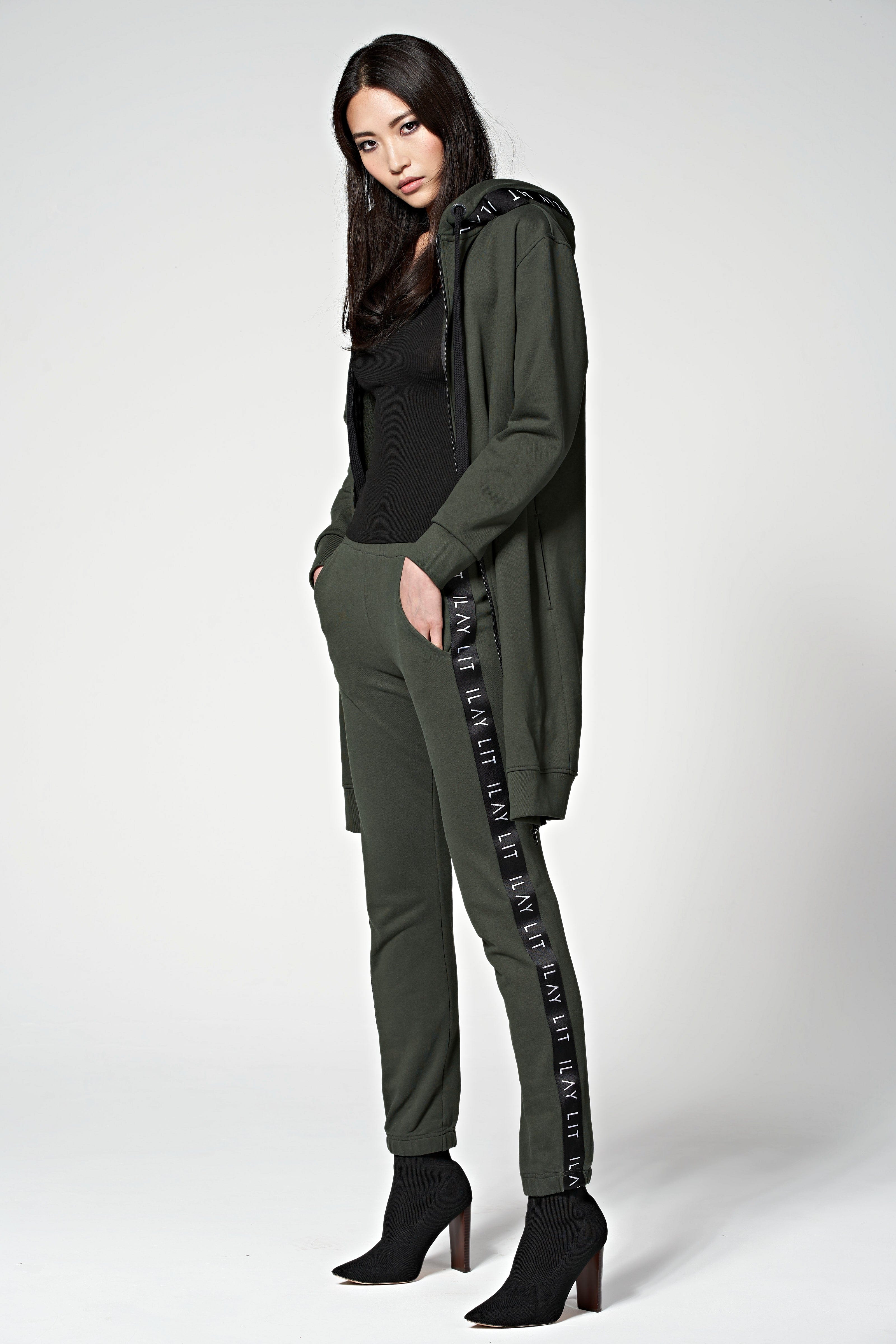 Hoodie Coat Midi Olive Ilaylit