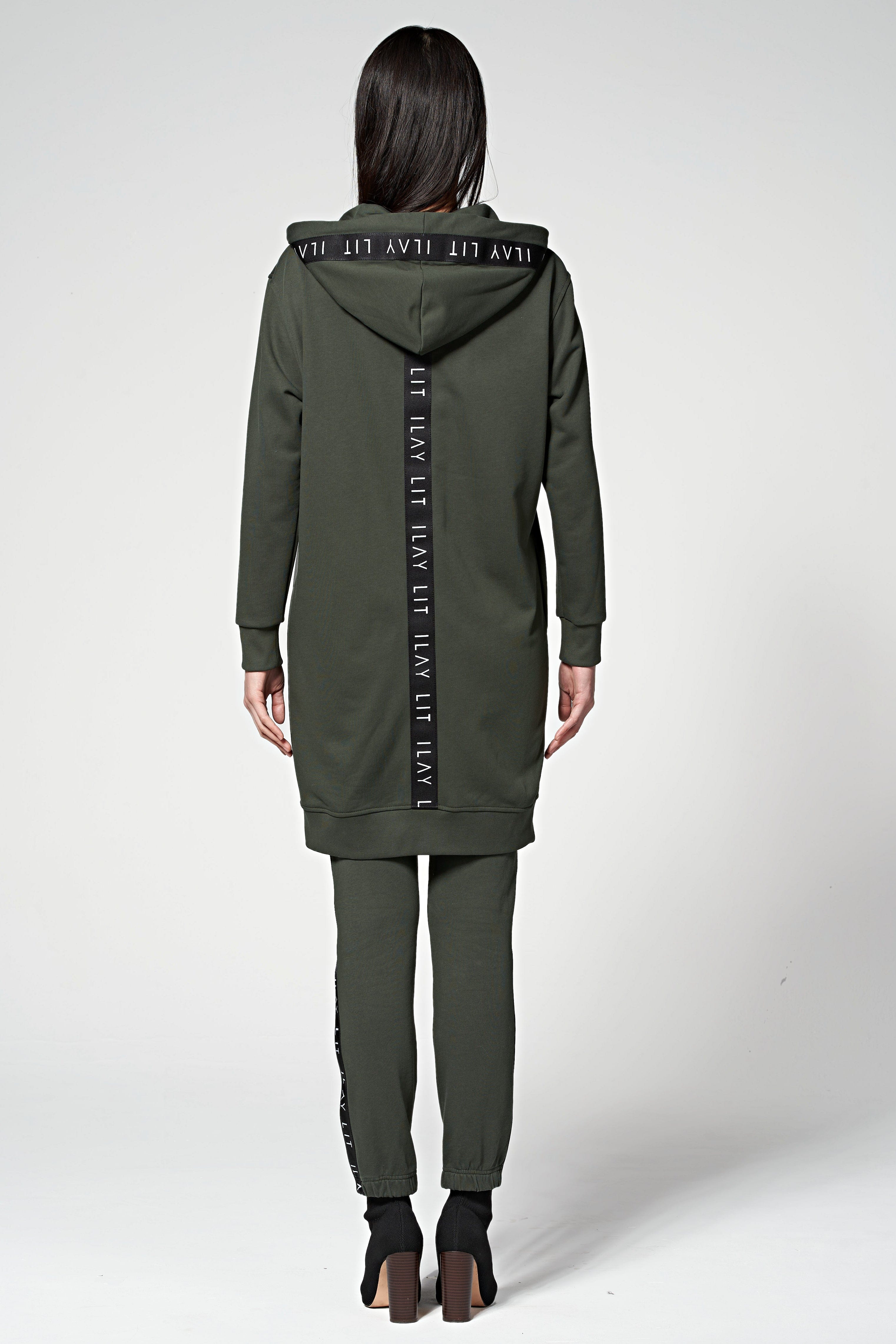 Hoodie Coat Midi Olive Ilaylit
