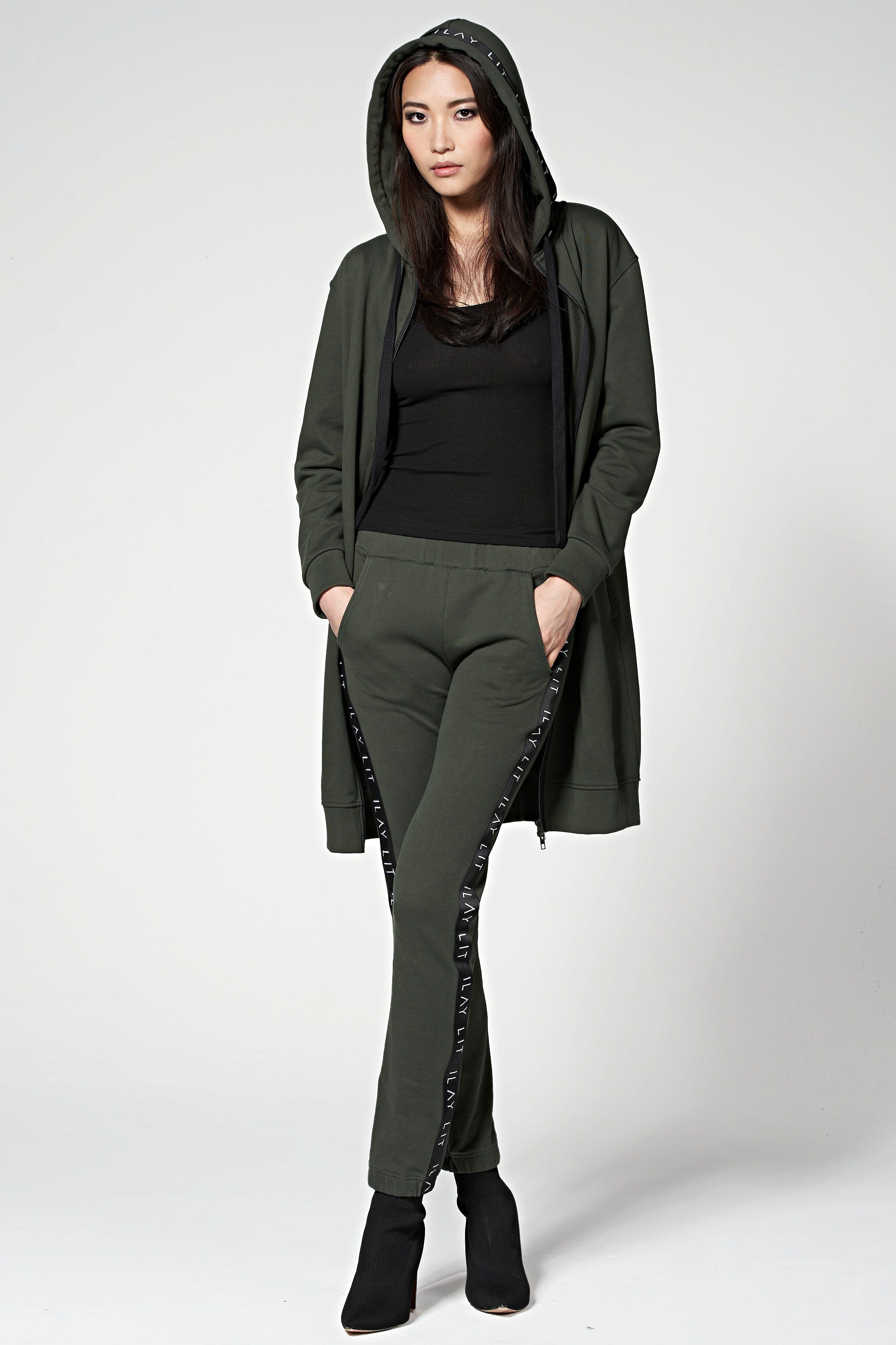 Hoodie Coat Midi Olive Ilaylit