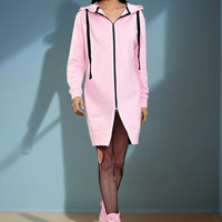 Hoodie Coat Midi Rosa Ilaylit
