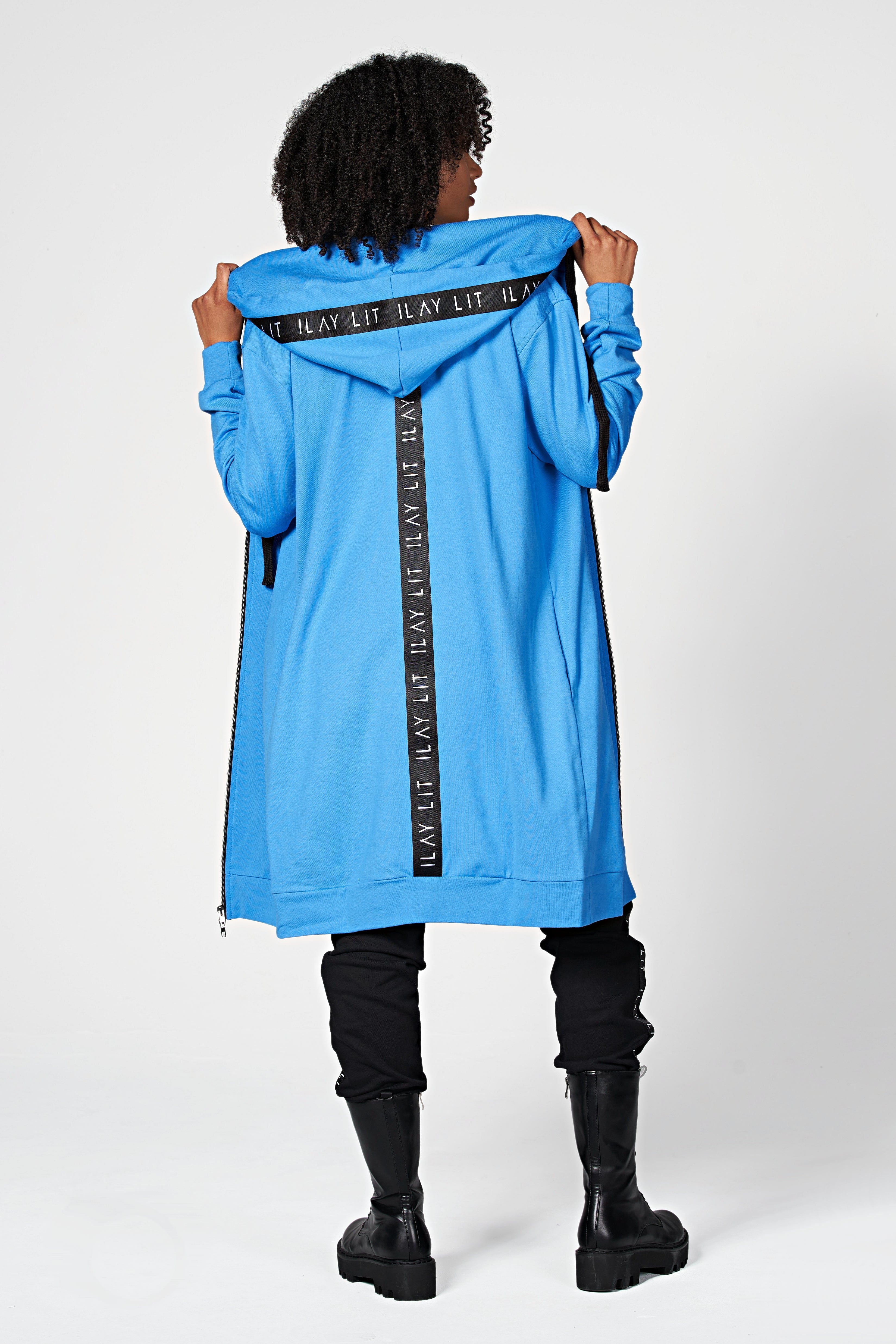 Hoodie Coat Midi Royal M Ilaylit