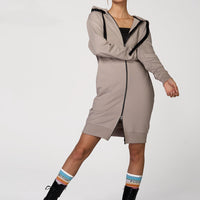 Hoodie Coat Midi Taupe Ilaylit