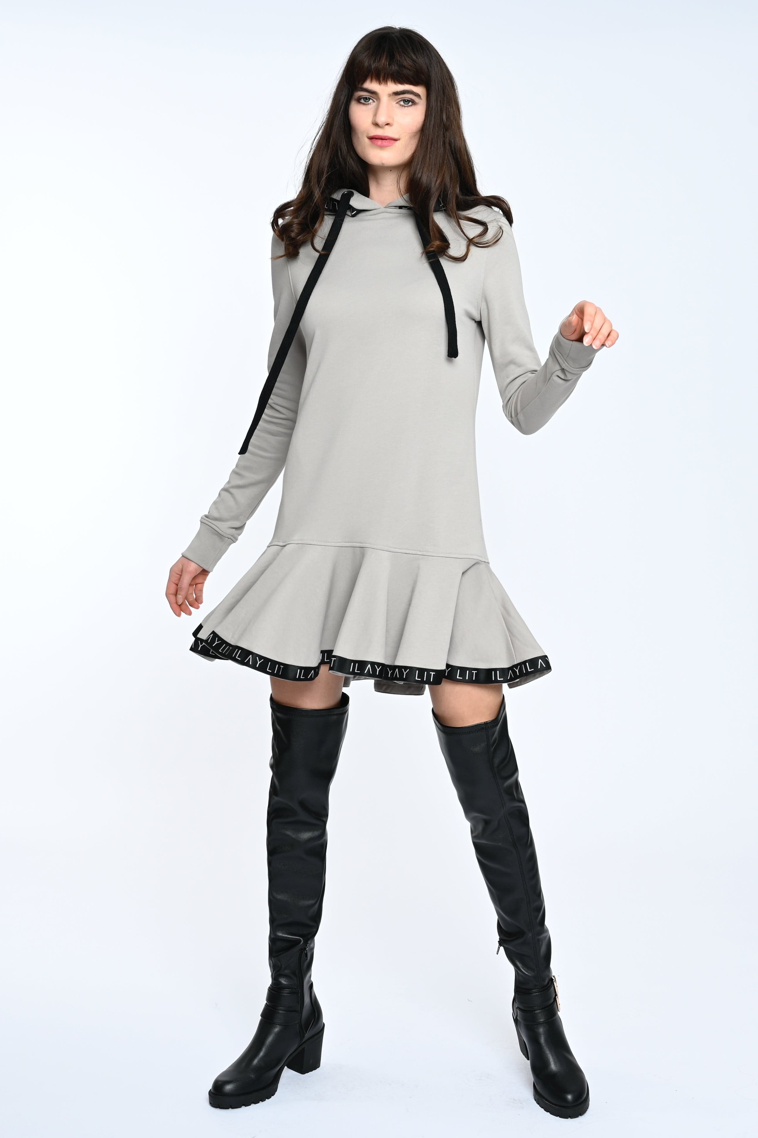 Kelly Dress Taupe Ilaylit