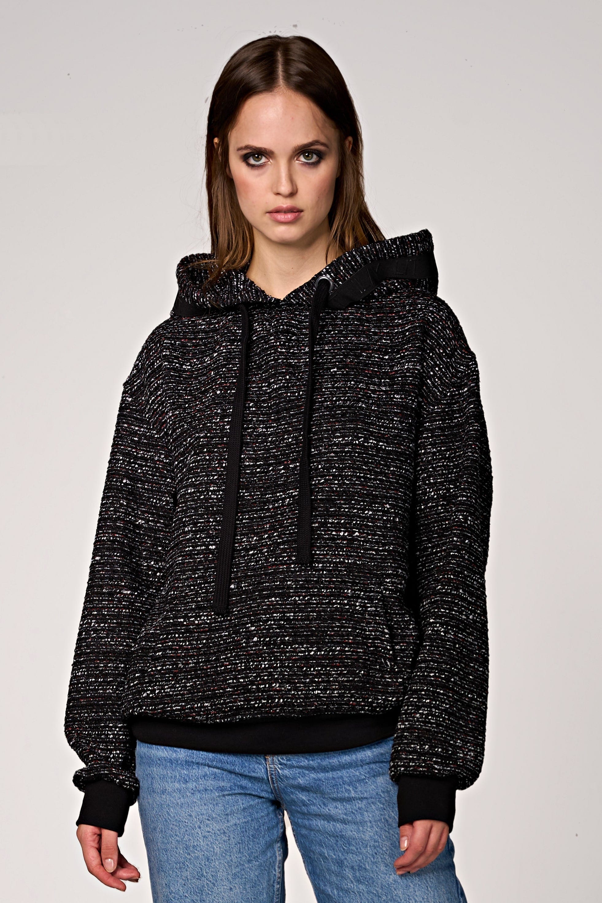 Lima Bouclé Hoodie Black Ilaylit