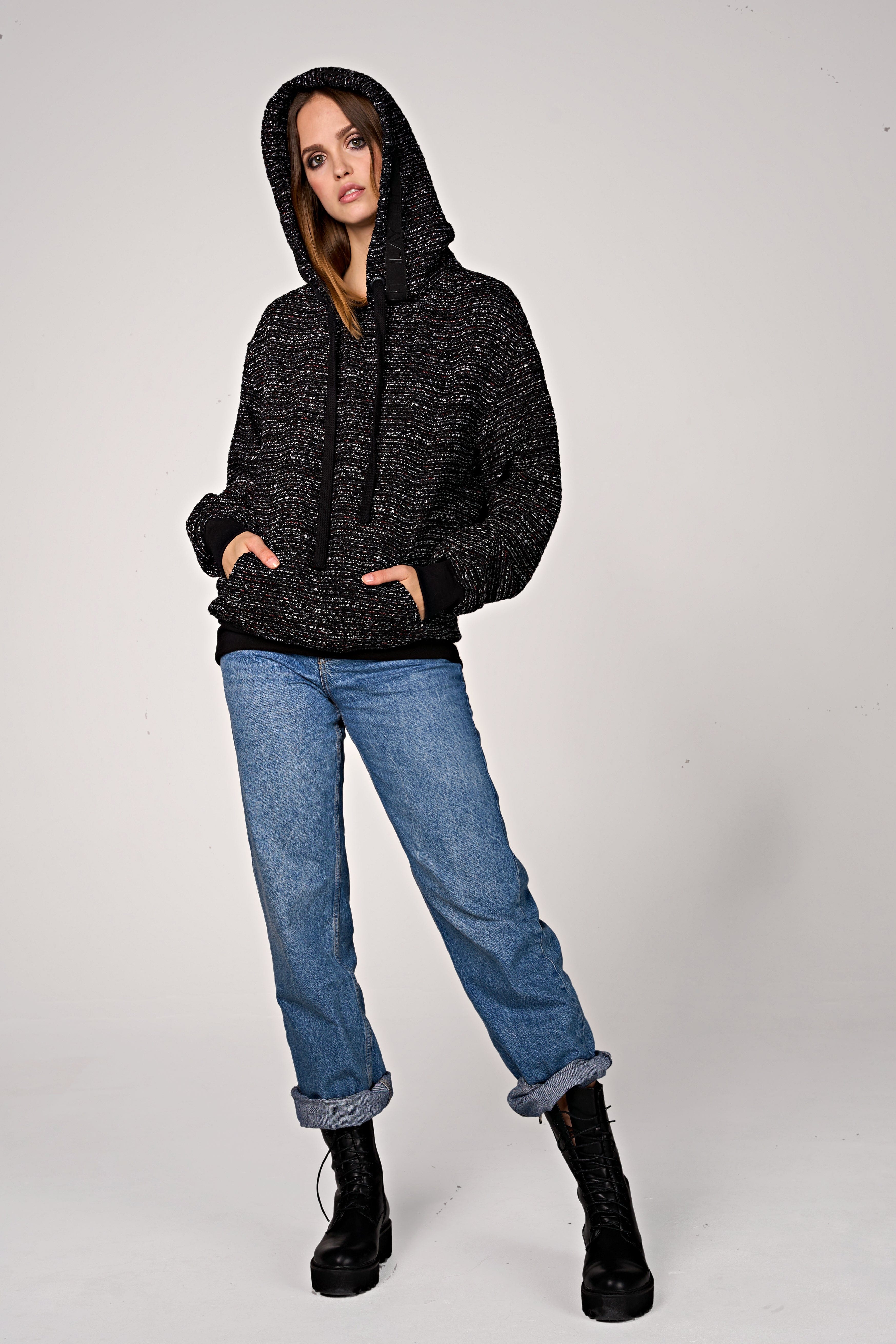 Lima Bouclé Hoodie Black Ilaylit