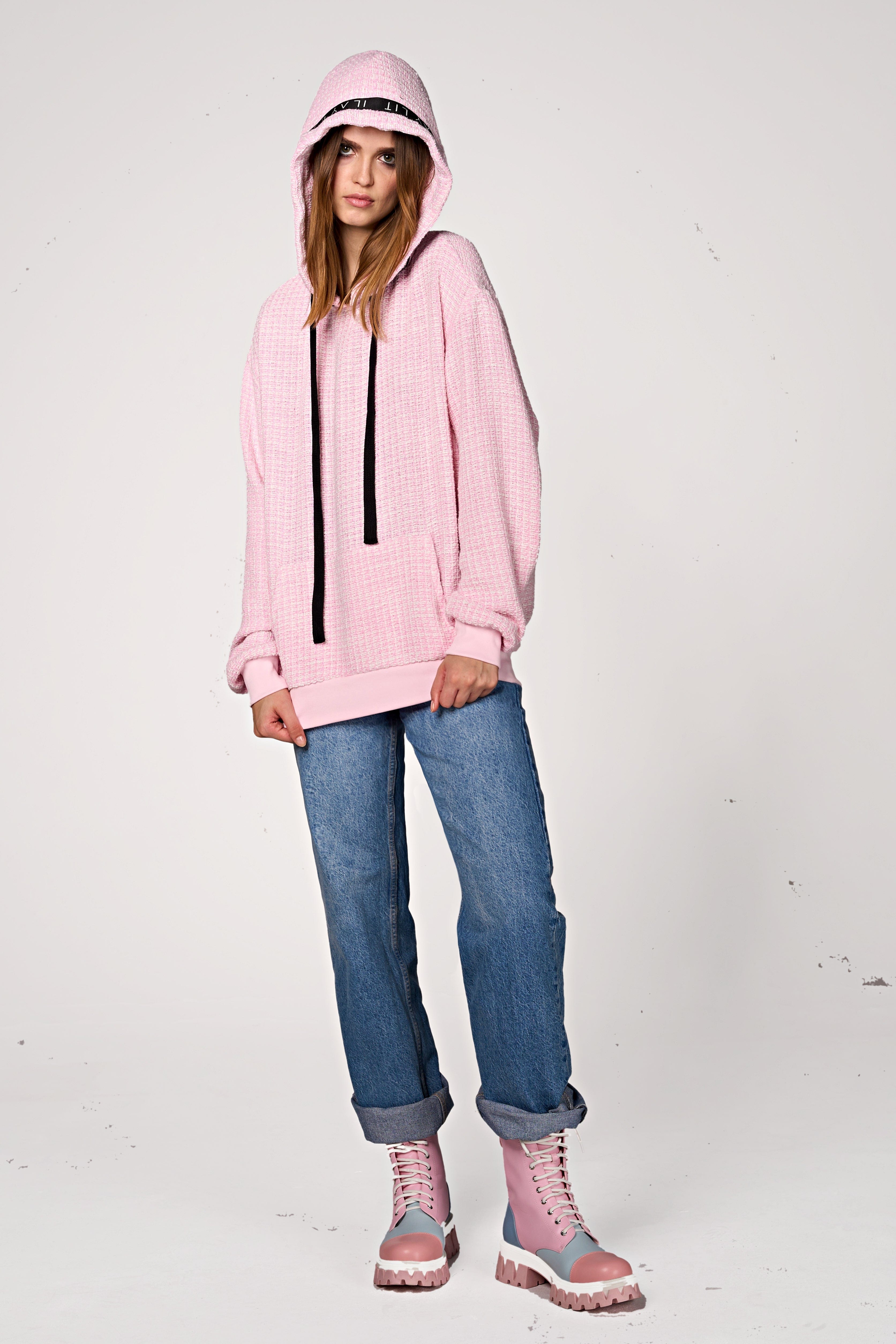 Lima Bouclé Hoodie Rosa Ilaylit