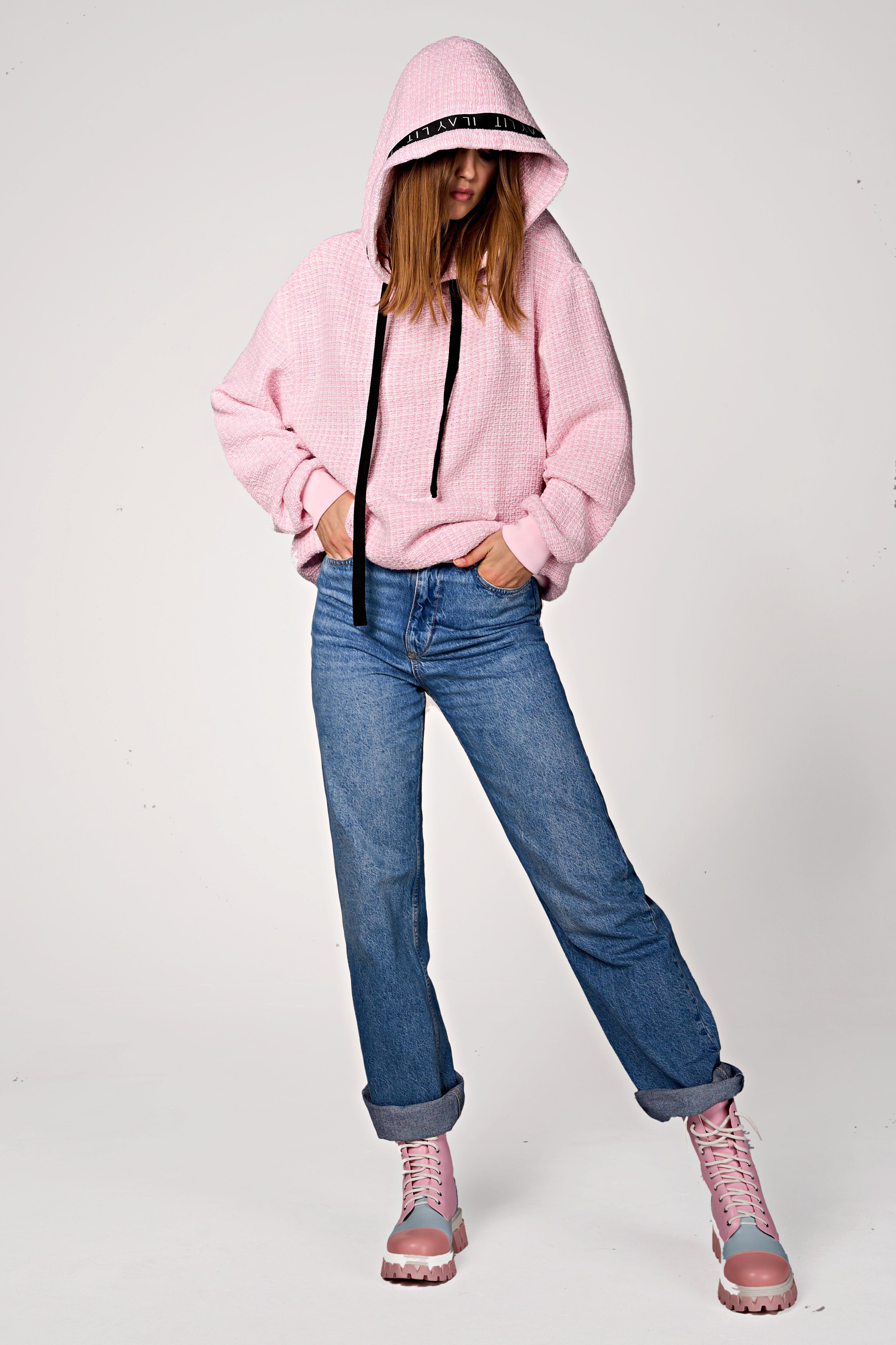Lima Bouclé Hoodie Rosa Ilaylit