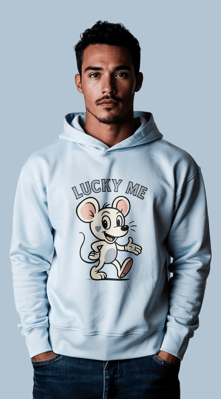 Lucky Me- Hoodie, Ice Blue Ilaylit