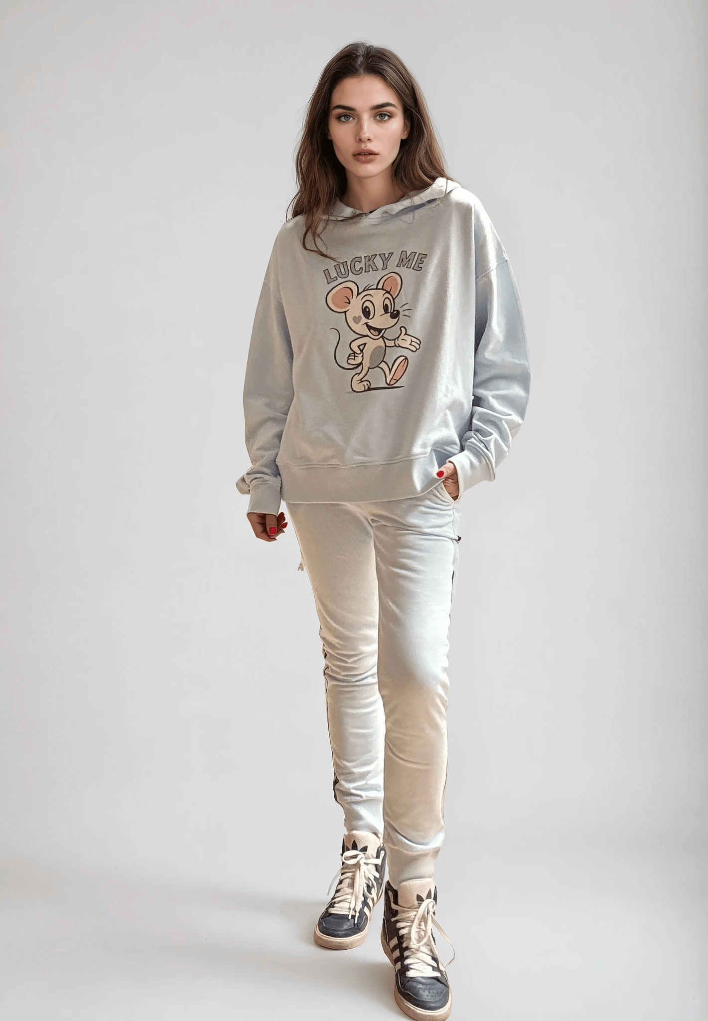 Lucky Me- Hoodie, Ice Blue Ilaylit