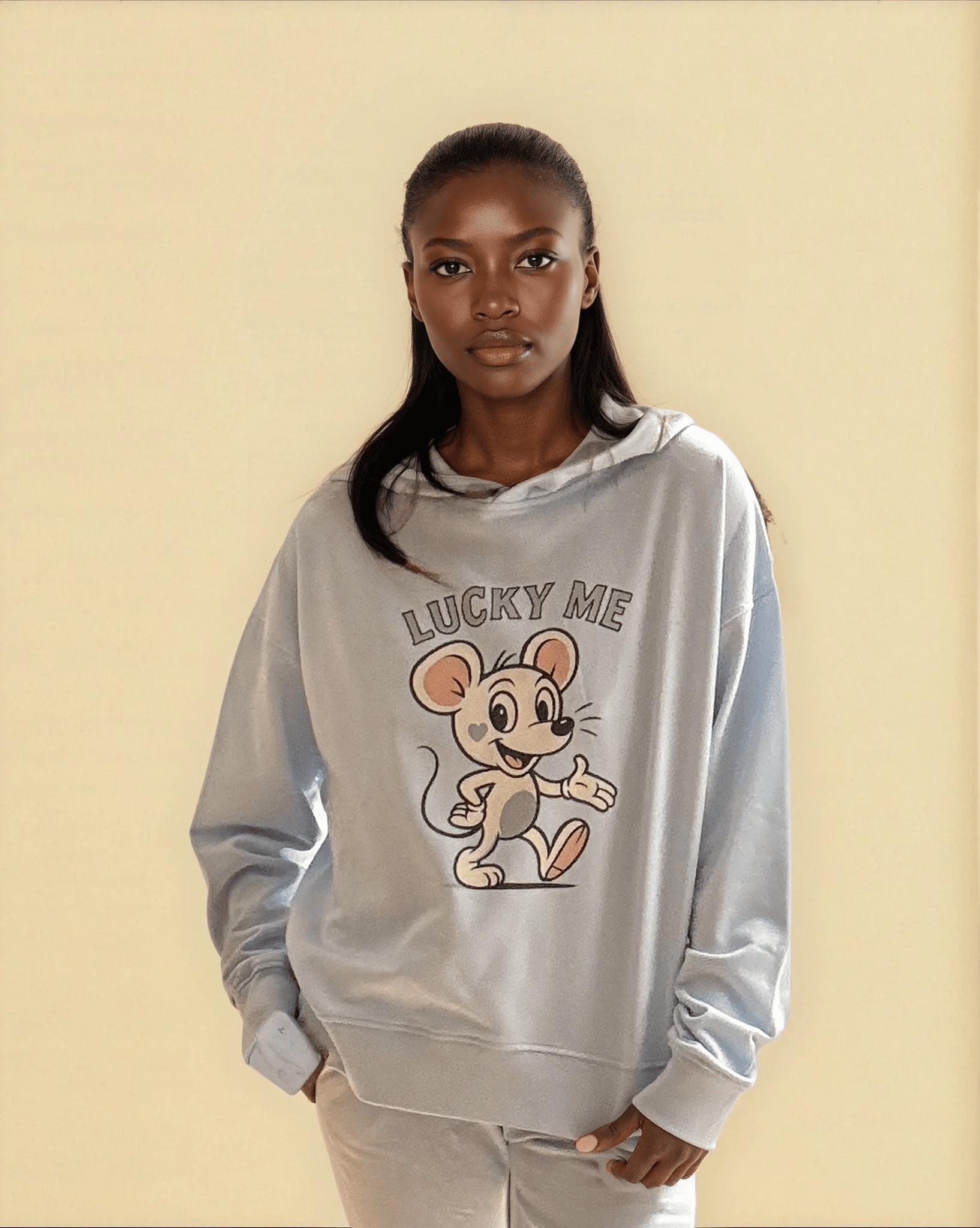 Lucky Me- Hoodie, Ice Blue Ilaylit
