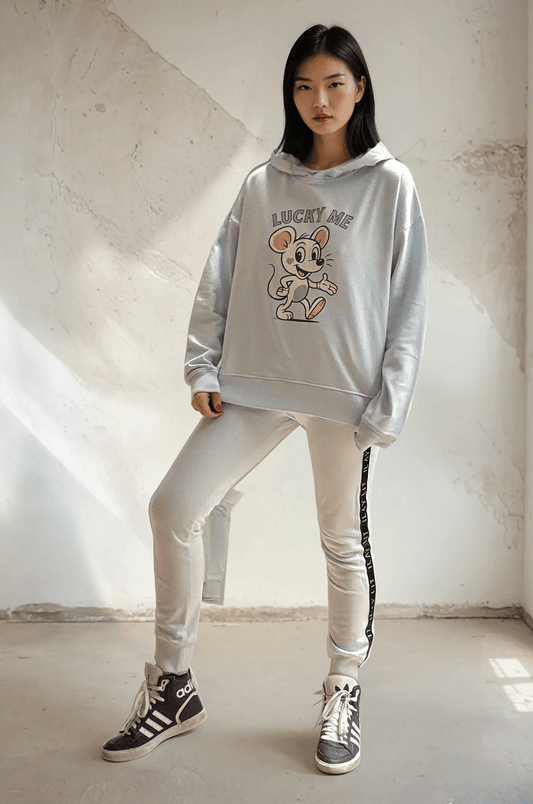 Lucky Me- Hoodie, Ice Blue Ilaylit