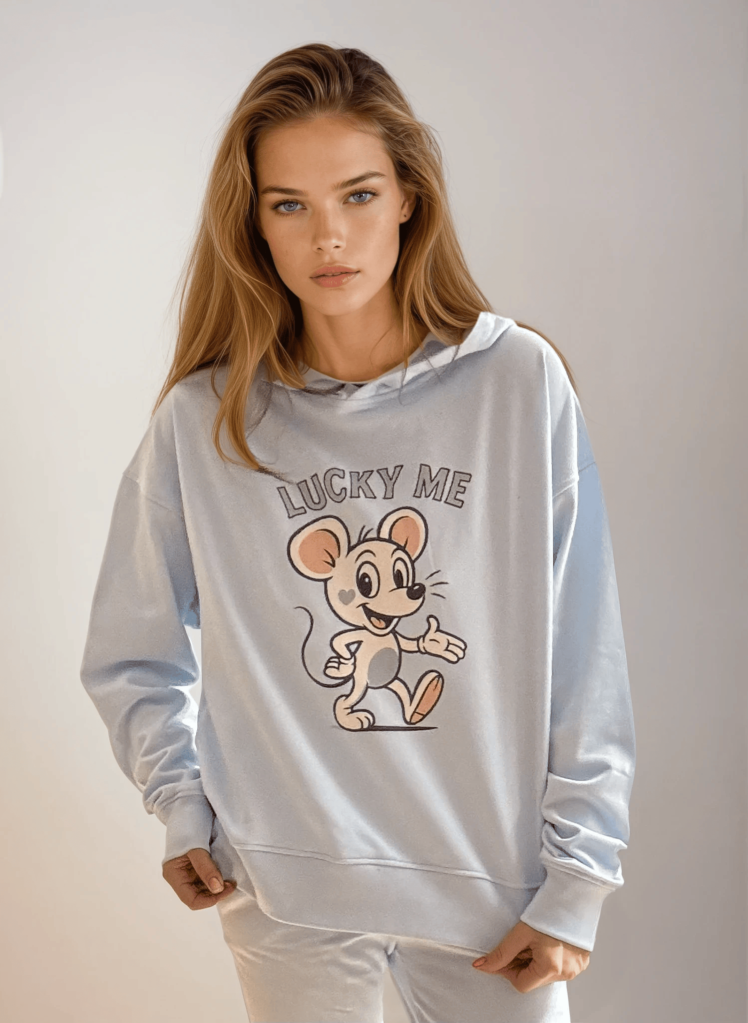 Lucky Me- Hoodie, Ice Blue XS Ilaylit