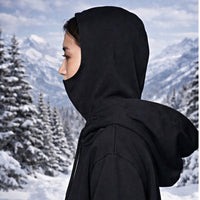 Mask Hoodie mit Face Cover & Kapuze - Unisex techwear Hoodie Black Ilaylit