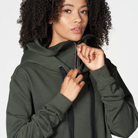 Mask Hoodie mit Face Cover & Kapuze - Unisex techwear Hoodie Olive Ilaylit