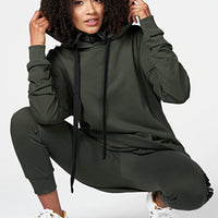 Mask Hoodie mit Face Cover & Kapuze - Unisex techwear Hoodie Olive Ilaylit