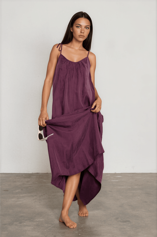 Maxi Trägerkleid, Mauve, ADELE Mauve / One Size Ilaylit