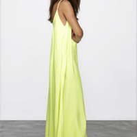 Maxi Trägerkleid, Neongelb, ADELE One Size Ilaylit