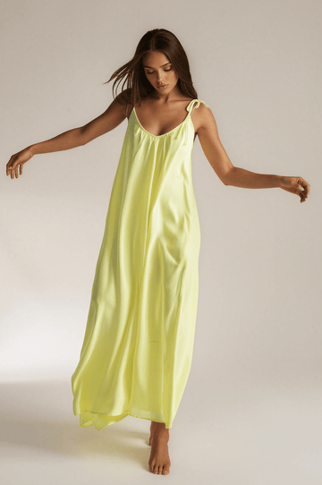 Maxi Trägerkleid, Neongelb, ADELE One Size Ilaylit