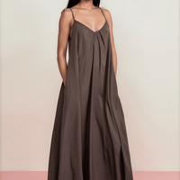 Maxi Trägerkleid, Schlamm, ADELE One Size Ilaylit