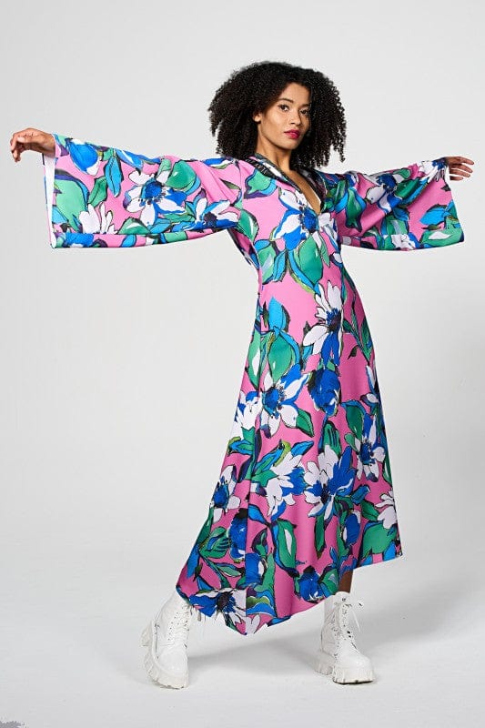 Melody Flower Dress - Pink S Ilaylit