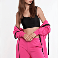 Midi Coat-Pink-Lässiger Hoodiemantel im Urban Style Ilaylit