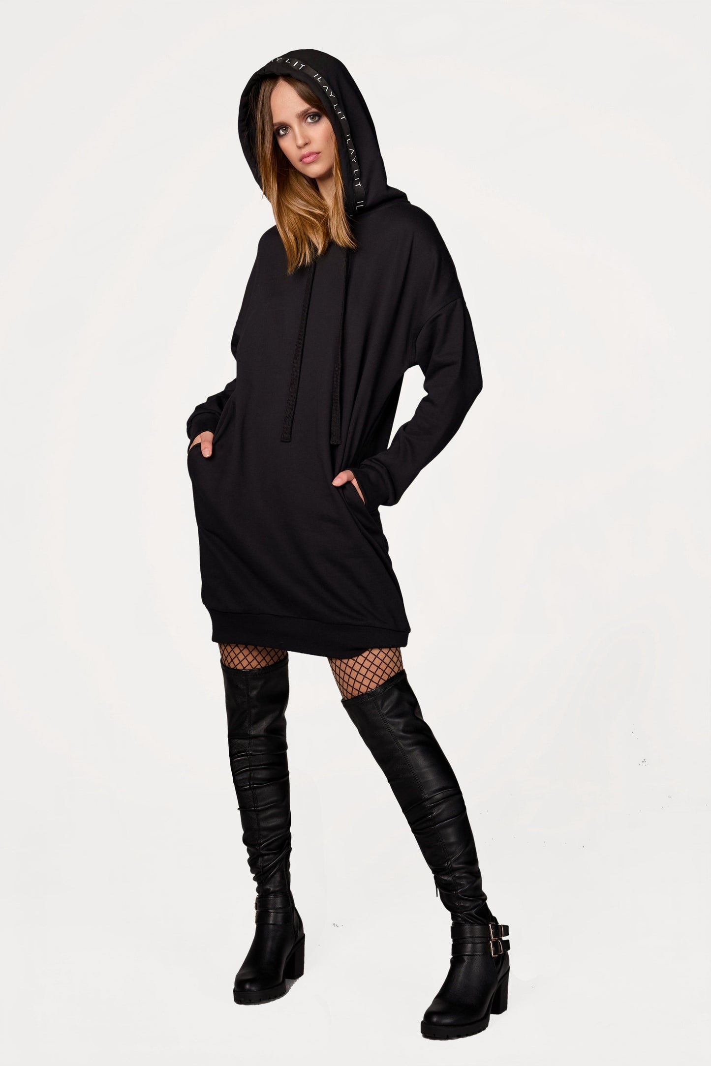 Mona Sweat Dress Black Ilaylit