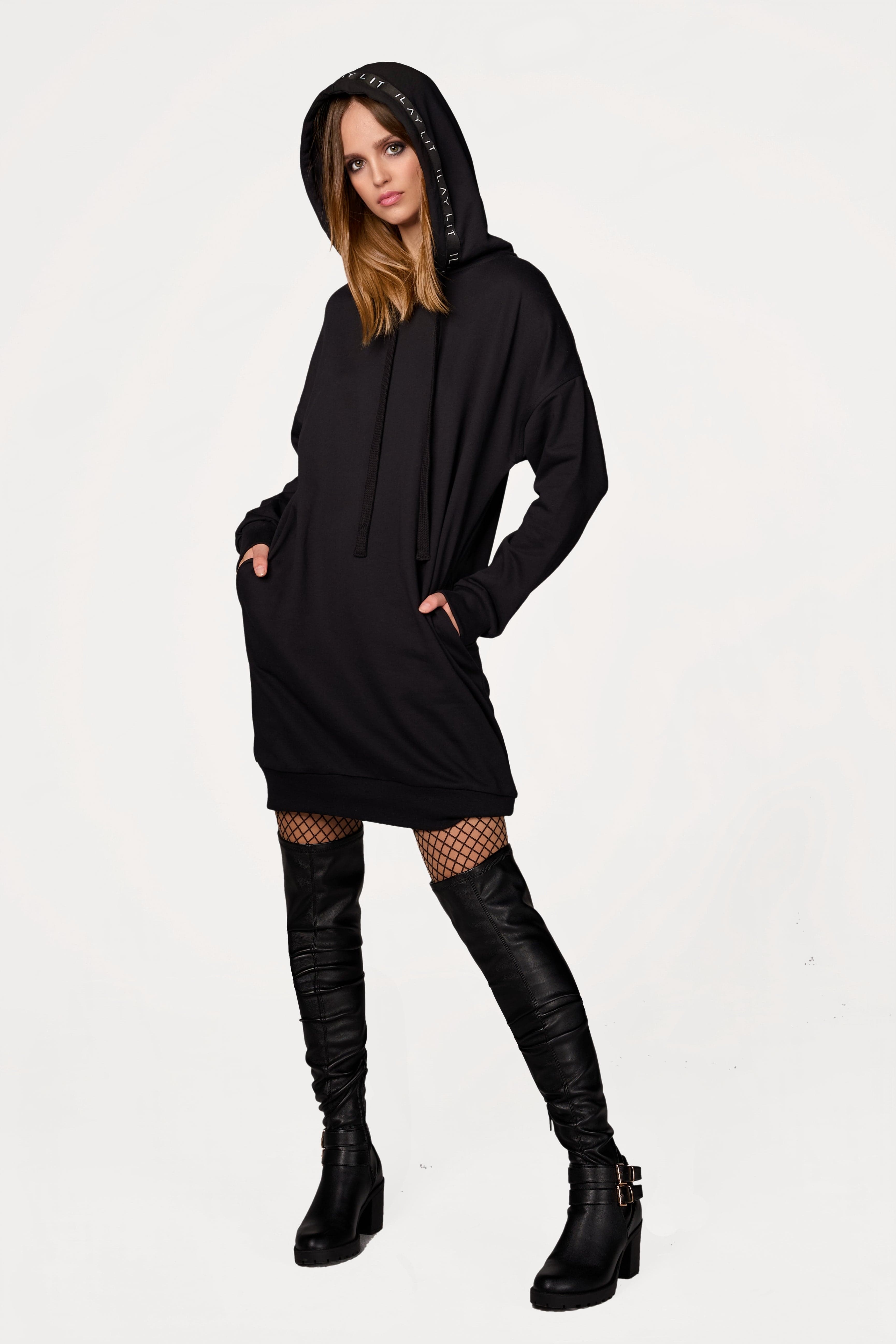 Mona Sweat Dress Black Ilaylit
