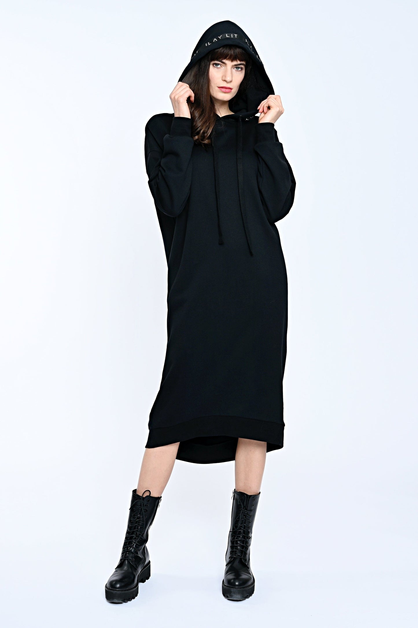 Mona Sweat Dress Black-Long Ilaylit