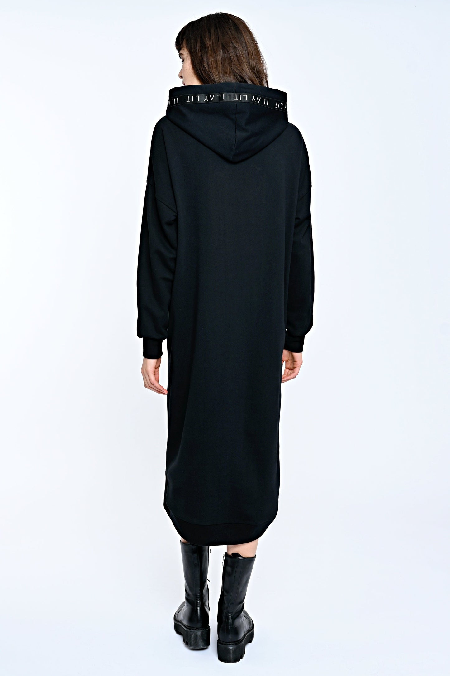 Mona Sweat Dress Black-Long Ilaylit
