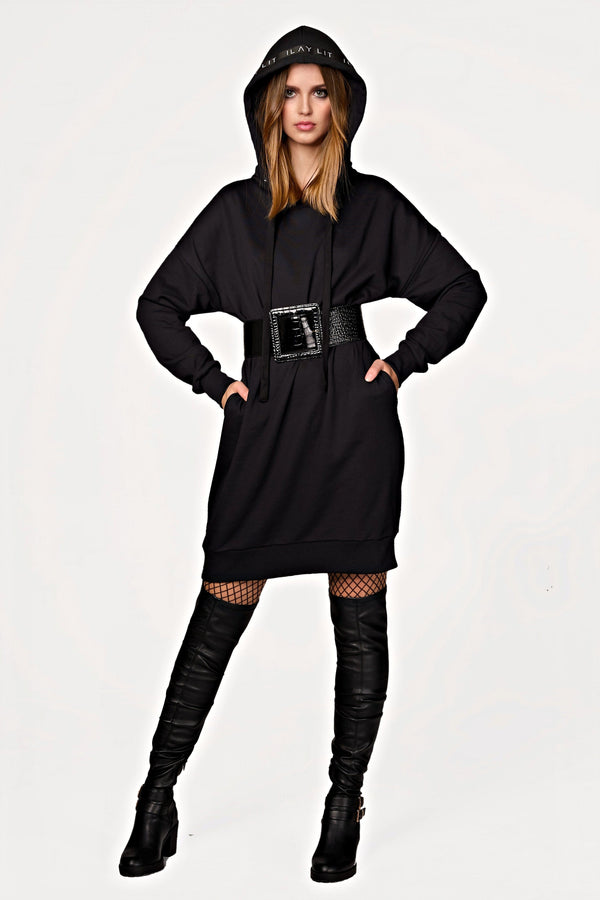 Mona Sweat Dress Black XS Ilaylit