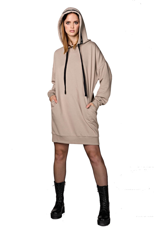 Mona Sweat Dress Taupe Ilaylit
