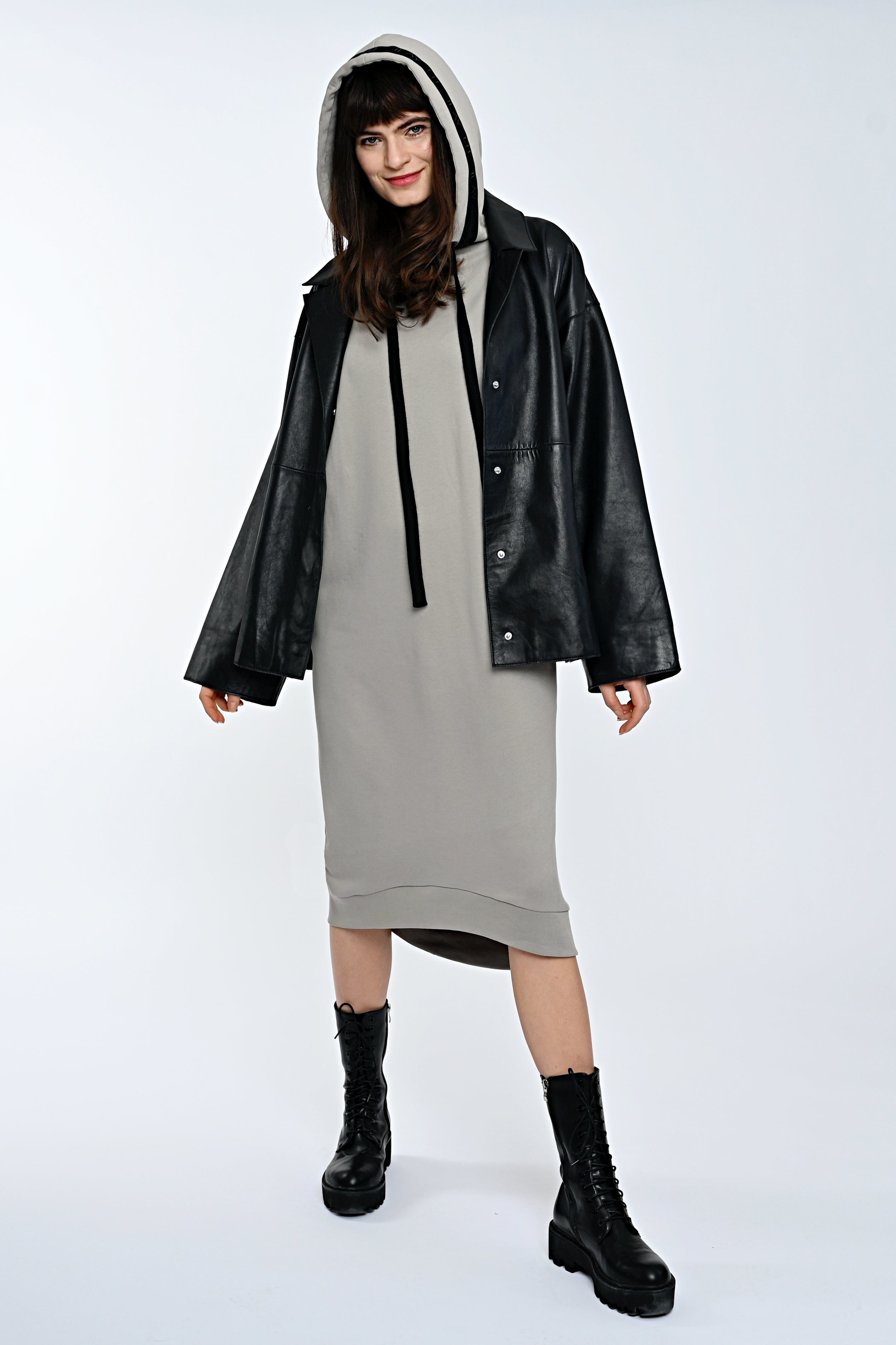 Mona Sweat Dress Taupe-Long Ilaylit