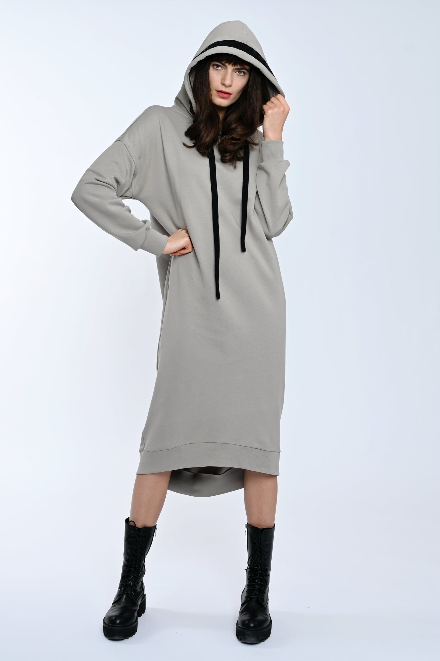 Mona Sweat Dress Taupe-Long Ilaylit