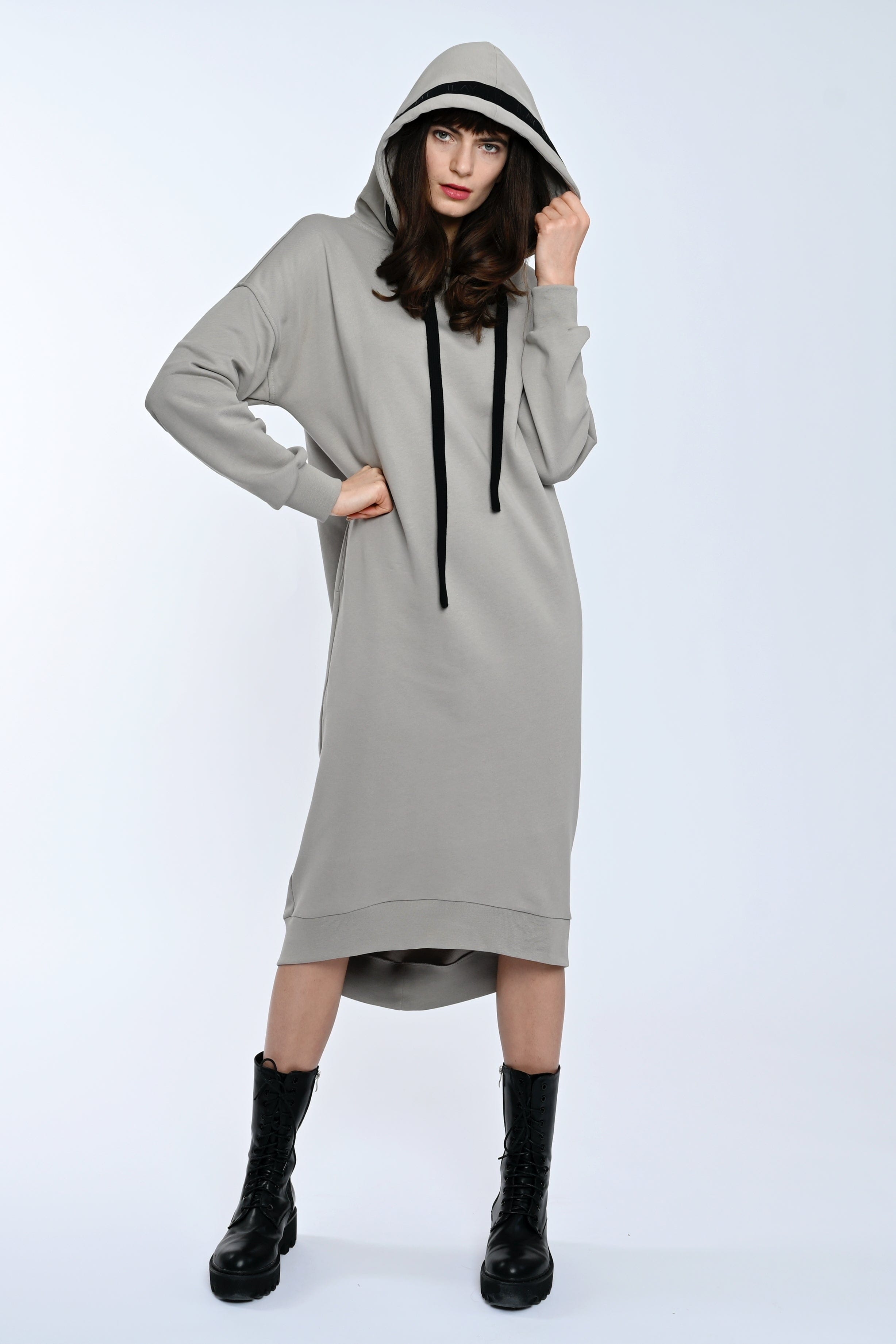 Mona Sweat Dress Taupe-Long Ilaylit