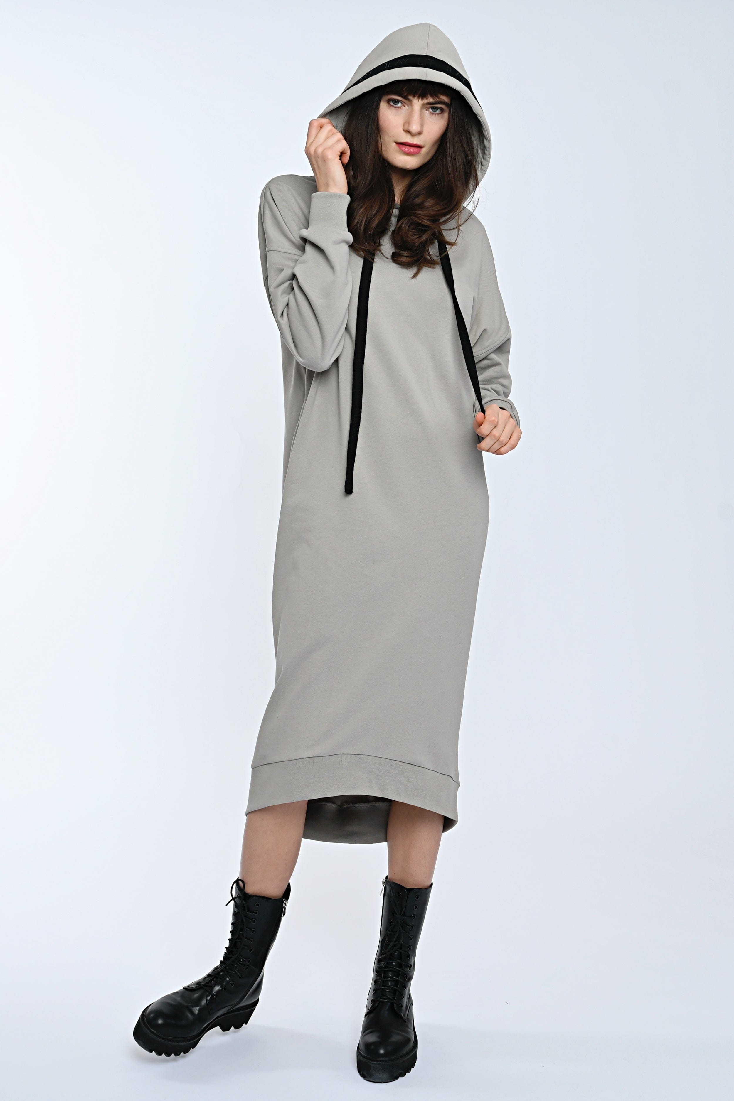 Mona Sweat Dress Taupe-Long Ilaylit