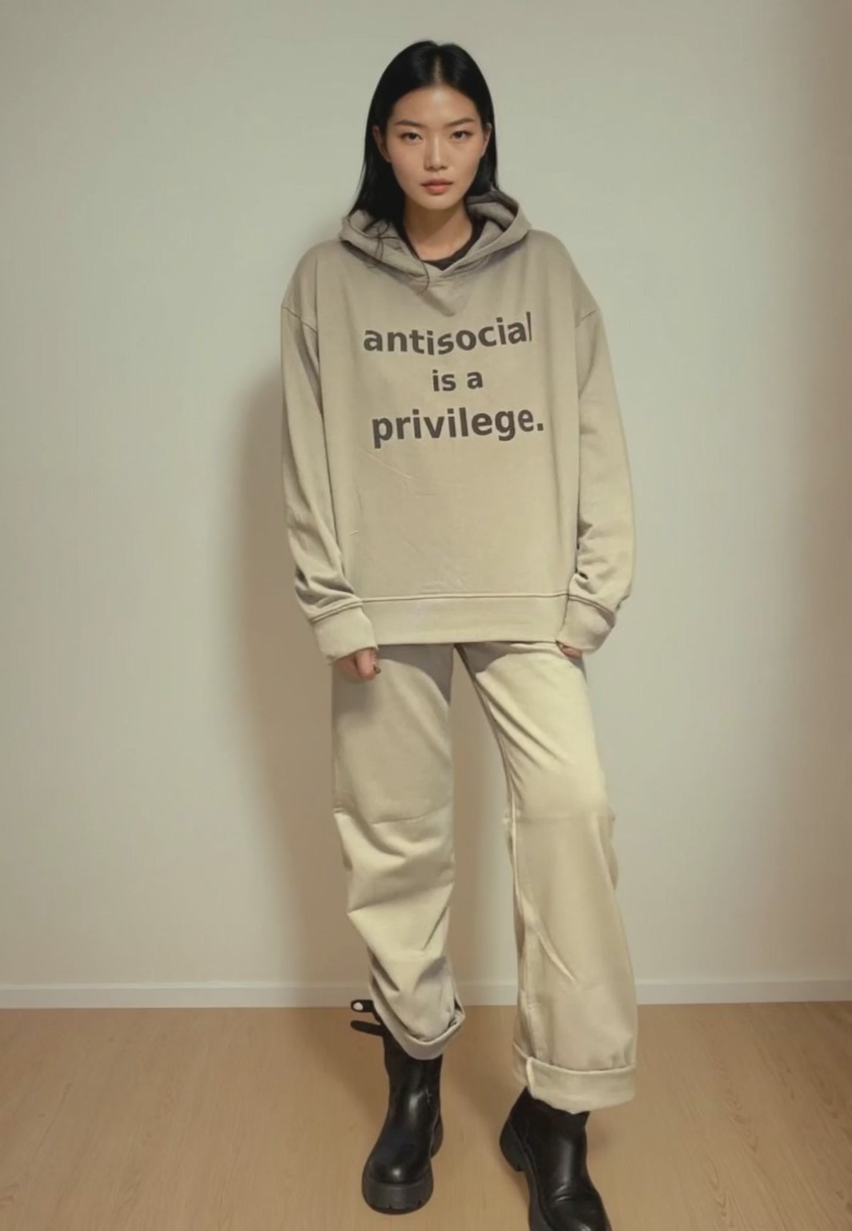 ANTISOCIAL IS A PRIVILEGE- Oversized Streetwear Hoodie