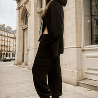 Riley Cargo Jogger Pants- Black Raw Edge Ilaylit