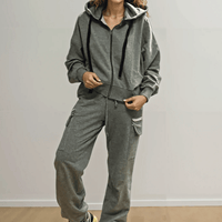 Riley Cargo Jogger Pants- Melange Raw Edge Ilaylit