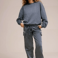 Riley Cargo Jogger Pants- Melange Raw Edge Ilaylit