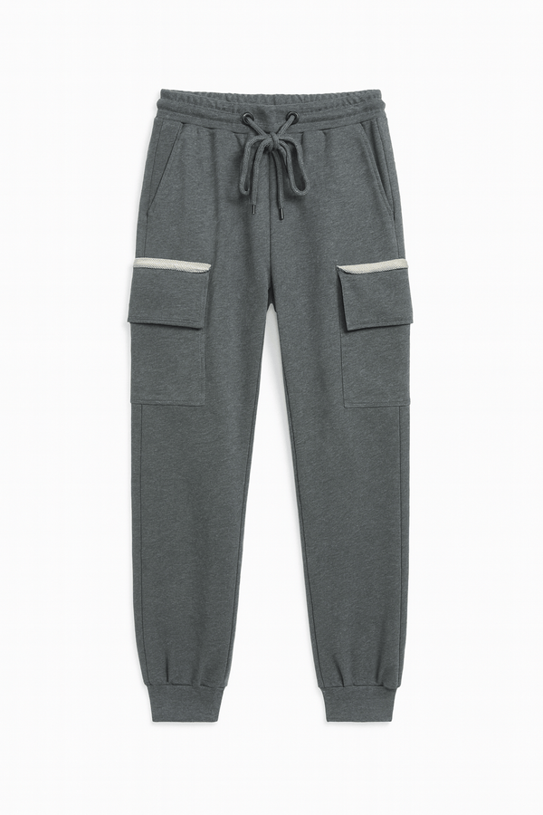 Riley Cargo Jogger Pants- Melange Raw Edge XS Ilaylit