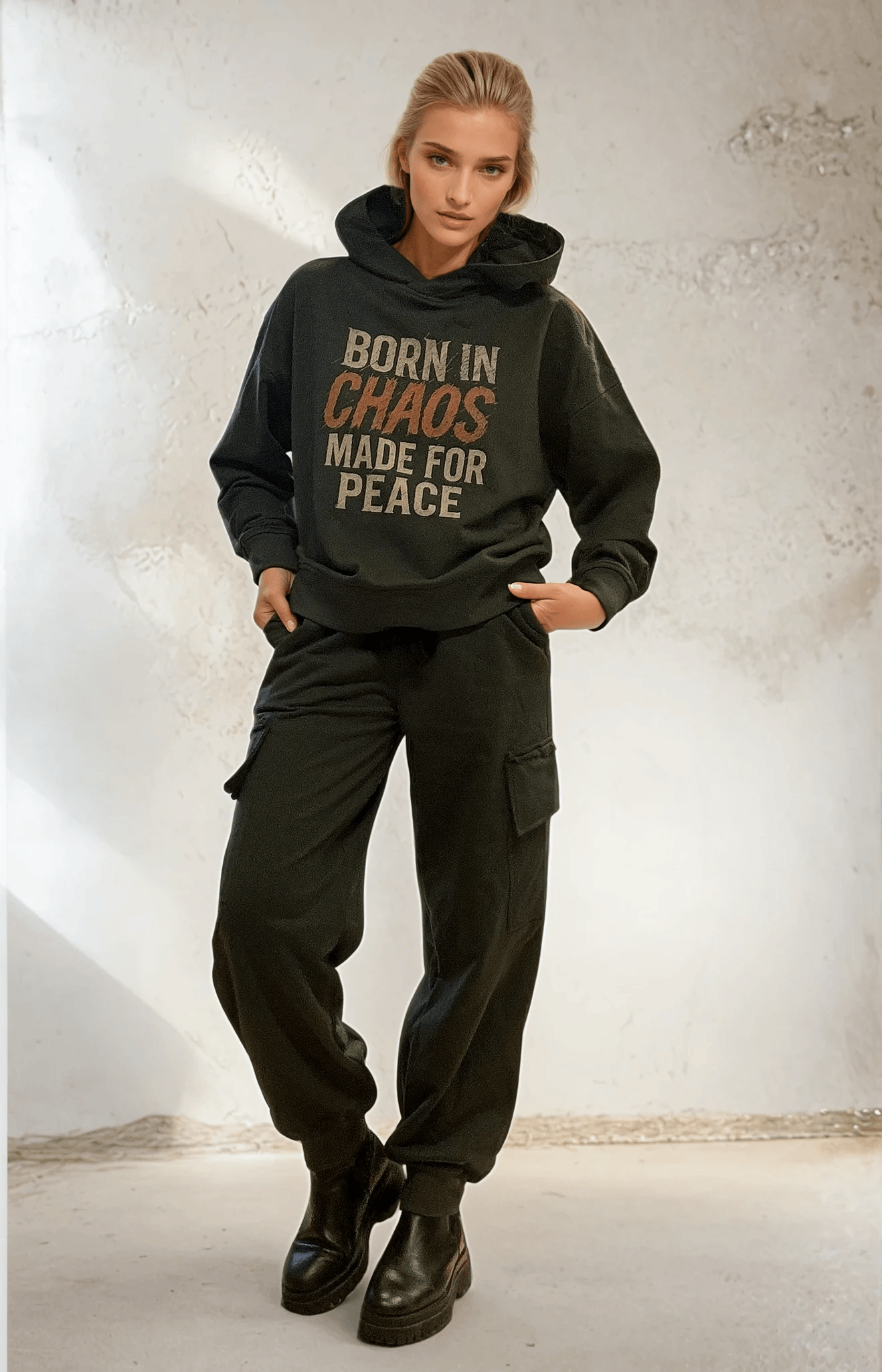 Riley Cargo Jogger Pants- Olive Raw Edge Ilaylit
