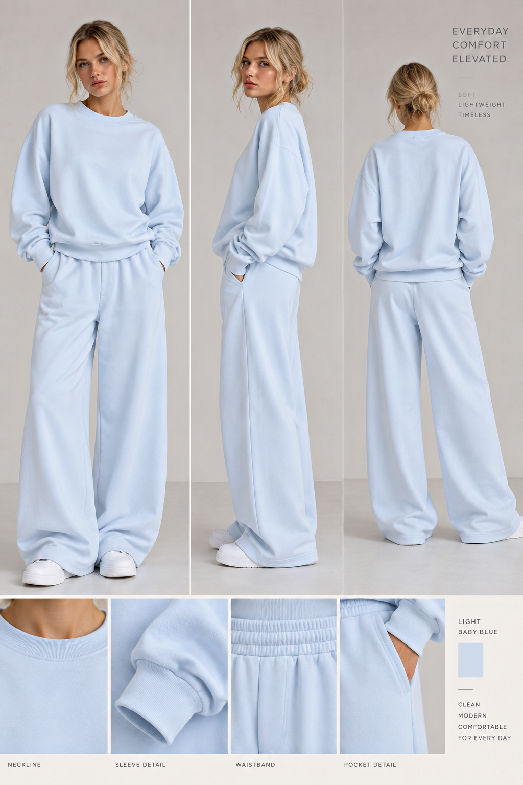 Holy Wide Leg Jogginghose- Ice Blue