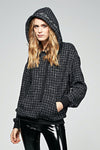 Zoe Bouclé Hoodie Dark Blue L Ilaylit