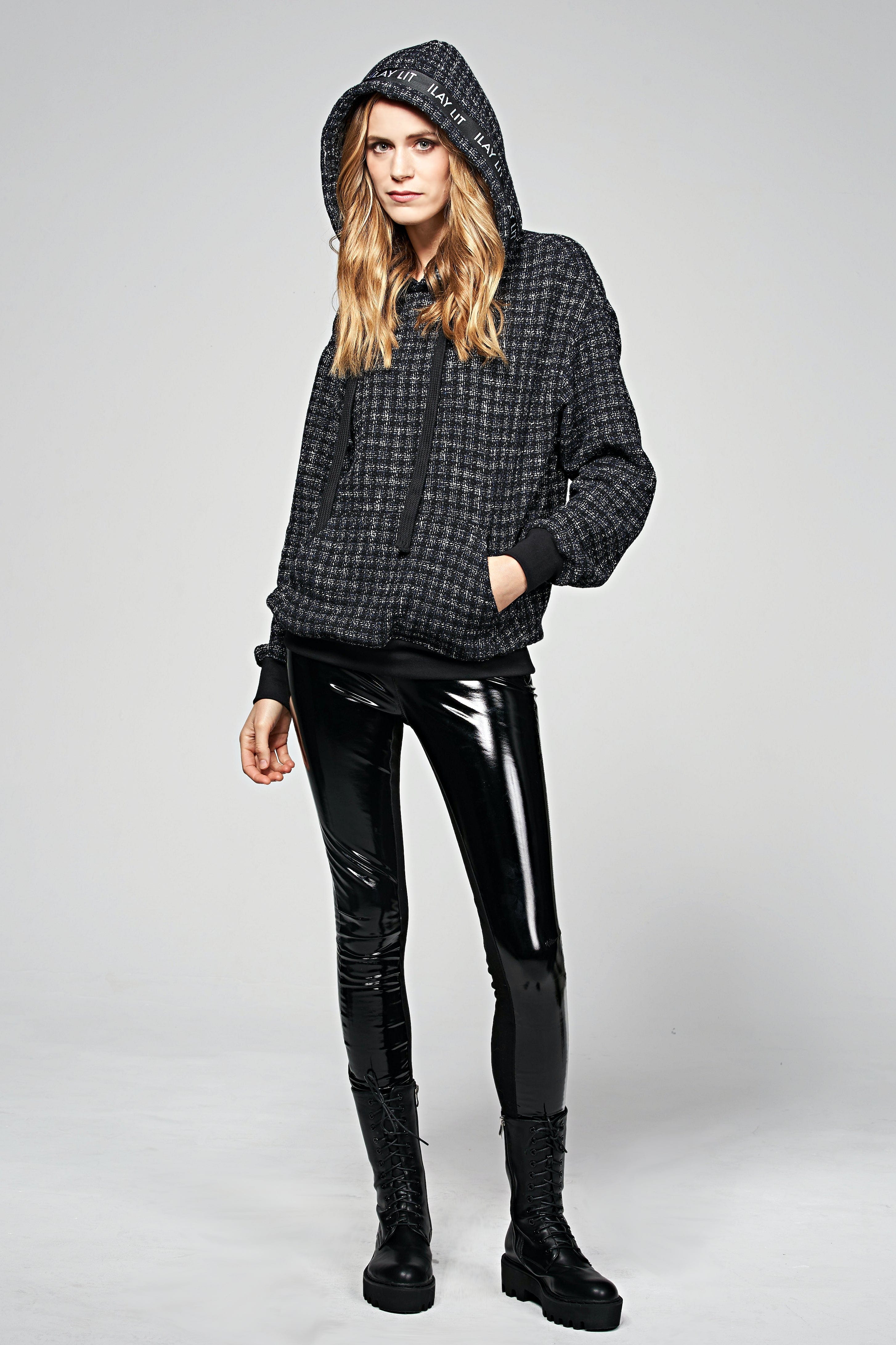 Zoe Bouclé Hoodie Dark Blue L Ilaylit