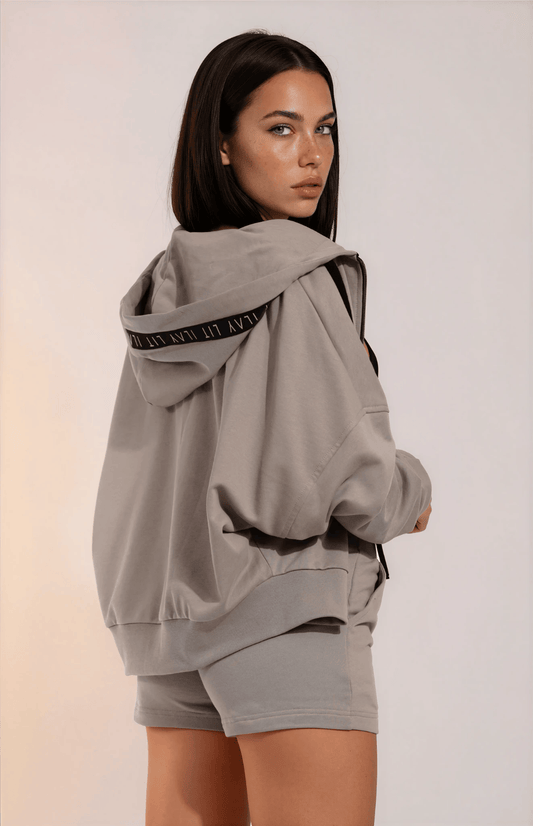 Zoodie Short Zip Jacket- Bold Urban- Taupe Ilaylit